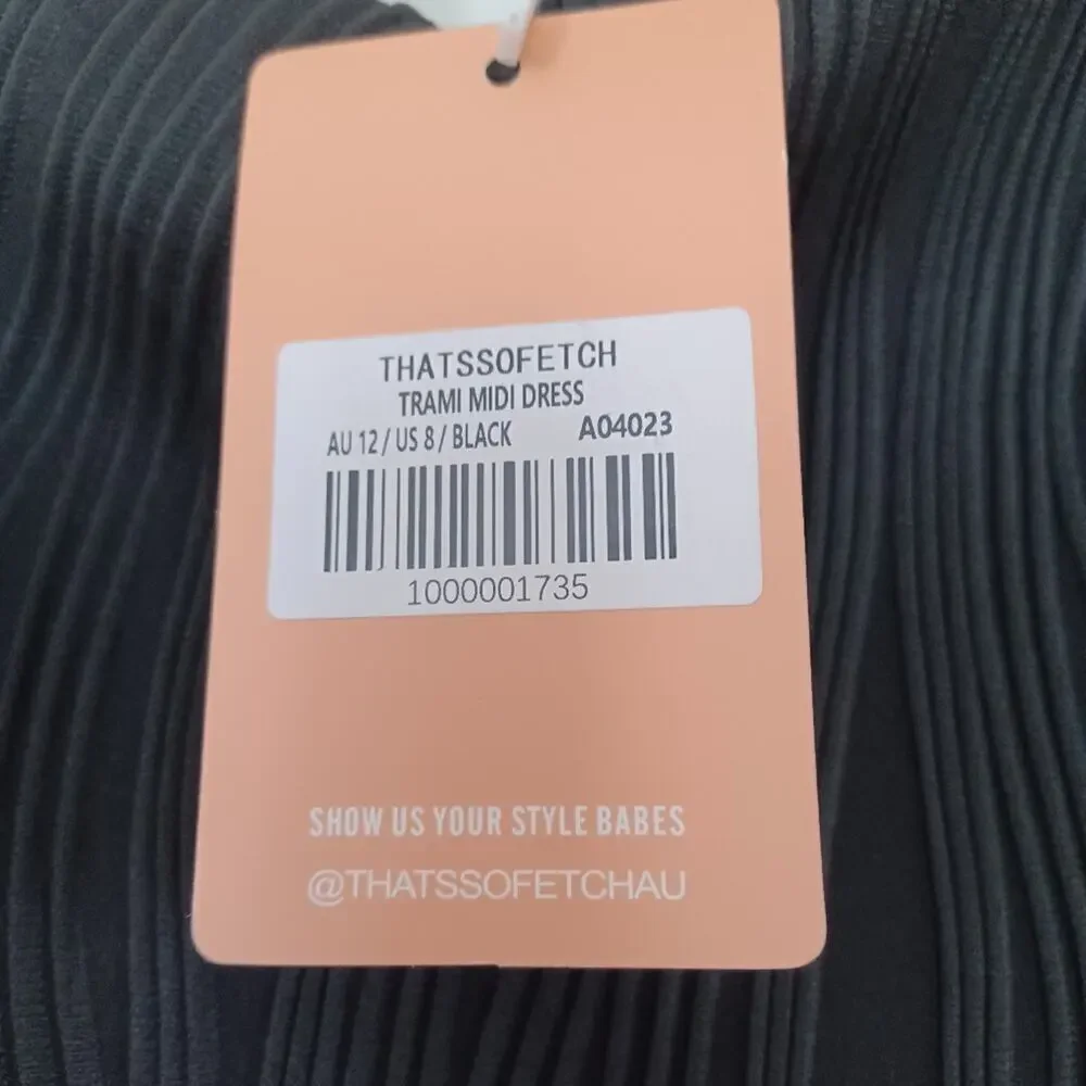 That's So Fetch Trami One Shoulder Cut Out Midi Dress Black 8/M NWT - Picture 10 of 14